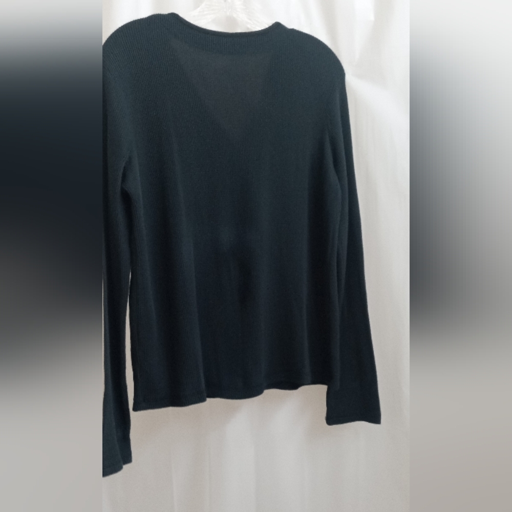 Victoria's Secret Dark Grey Thermal Cardigan Sweater w/ Bell Sleeves-Size: Large - Picture 2 of 10